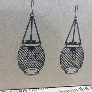 Two pack gold Hanging Lantern Planter - Home Accents